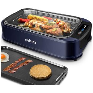 CUSIMAX GR 200 Churrasqueira Elétrica Portátil com Antiaderente 1500W 110V Preta