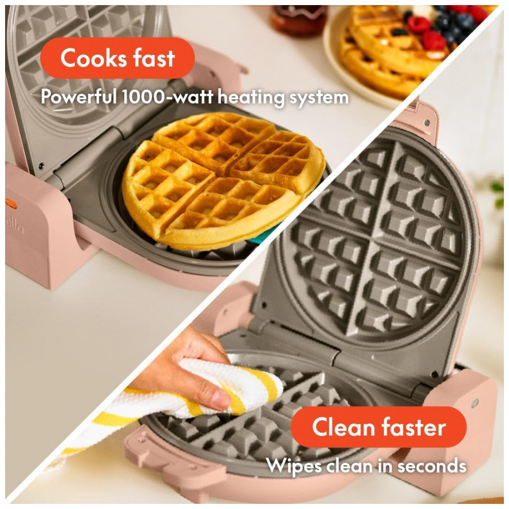 Máquina de Waffles bella FlipnStore com Revestimento Cerâmico EverGood, Design Compacto que Economiza Espaço, Indicador de Energia, - Imagem 4