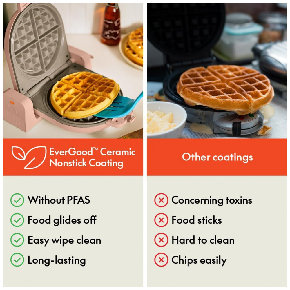 Máquina de Waffles bella FlipnStore com Revestimento Cerâmico EverGood, Design Compacto que Economiza Espaço, Indicador de Energia, - Imagem 6