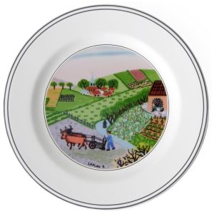 Prato para Salada ou Aperitivo de 17 cm Mais Elegância em Sua Mesa com Formato Redondo e Material de Porcelana Villeroy Boch Branco Colorido