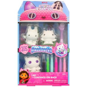 Conjunto de Bonecos Laváveis Tara Toys Gabbys Dollhouse: Pinte e Lave Figuras Personalizáveis com Marcadores e Acessórios - Brinquedo de Arte Criativa