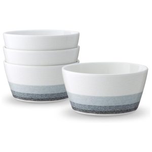 Conjunto de Tigelas Estilo Moderno com 4 Peças Capacidade de 740mL Material de Porcelana e Formato Redondo Noritake G017-500D Branca