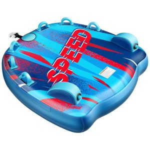 Boia Rebocável para 3 Pessoas Carga Máx 230 kg com Capa de Nylon Resistente e 6 Alças Acolchoadas Sunrio Azul