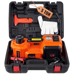 Macaco Elétrico Automotivo até 5 Toneladas com Bomba Inflável e Luz LED 12V VEVOR