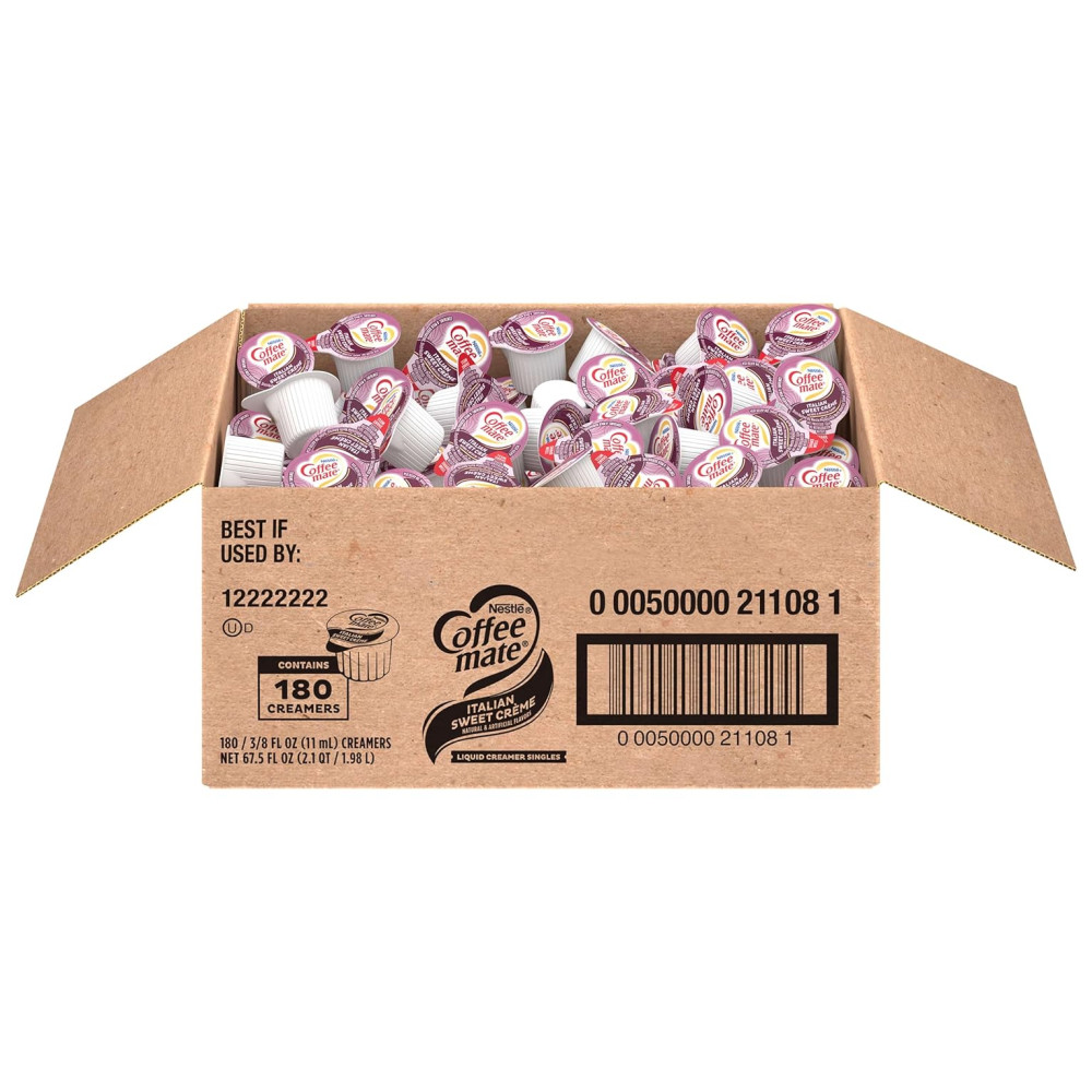 Creme para Café Sabor Doce Italiano Creme Líquido Não Lácteo 180 Unidades Nestlé Coffee Mate