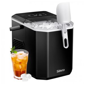 Máquina de Gelo até 11 kg em 24H Portátil com Alça 110V Silonn SLIM21 Preta