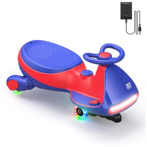 Carro Elétrico Infantil 12V FanttikRide N7 Pro - CyberWiggle 2 em 1 Antitombo Rodas com Luzes Pedal e Bateria Recarregável