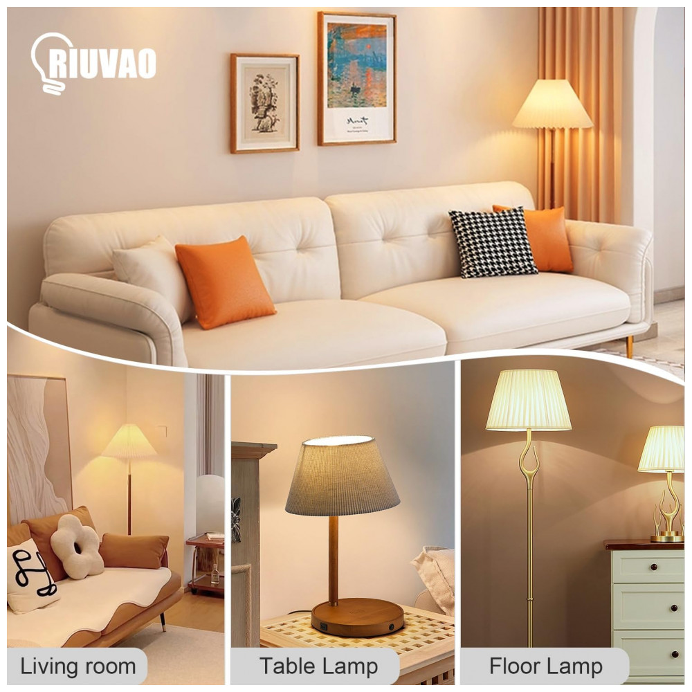 Lâmpada de LED 20W Equivalente a 200W 2500 Lumens Super Branca 3000K E26E27 Amarela - RIUVAO - Imagem 6