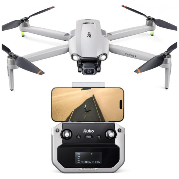 Drone Ruko F11PRO 2 com Câmera 6K para Adultos, Gimbal de 3 Eixos, Vídeo 4K30fps, Tempo de Voo de 70 Min com 2 Baterias - Drone Profissional de Transm