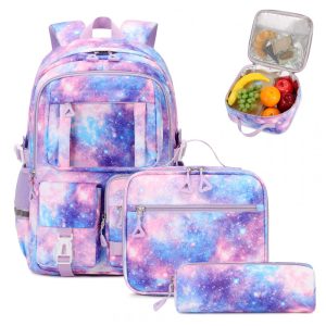 Mochila escolar PIG PIG GIRL galaxy 3 em 1 com lancheira e estojo estilo ita bag
