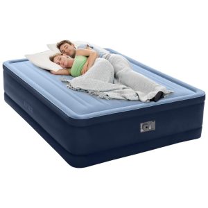 Cama Colchão Inflável Cama com Bomba Elétrica Embutida Altura 50 Queen INTEX 64197MZ Cinza