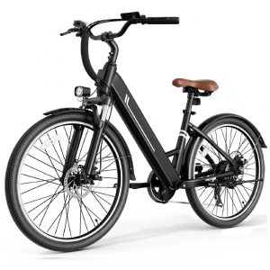 Bicicleta Elétrica Jasion YC1 ST Preto Puro 1400W Motor Brushless Bateria Interna Removível 360Wh Pneus 66cm 7 Marchas Suspensão Dianteira 110V
