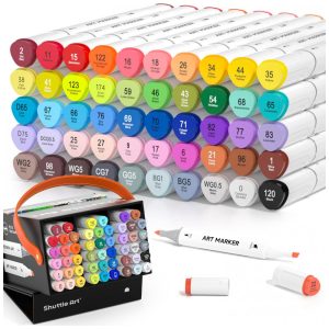 Conjunto de Canetas Artisticas 51 Cores com Estojo Perfeito para Ilustração para Adultos e Criação de Cartões Shuttle Art