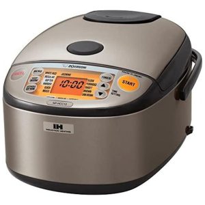Panela de Arroz Elétrica até 5 Xícaras não Cozidas com Função de Aquecer 110V 1230W Zojirushi NP HCC10XH Cinza Escuro