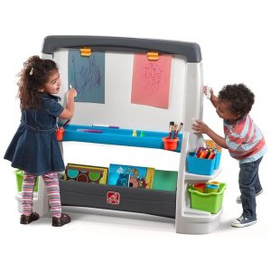 Cavalete Jumbo para Crianças Desperte a Criatividade dos Pequenos com Este Suporte para Desenho e Pintura Step2 Cinza e Branco