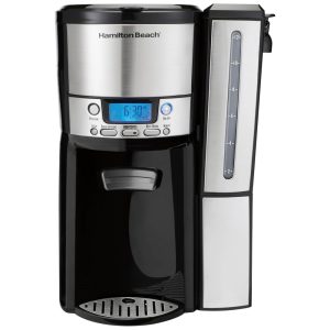 Cafeteira Elétrica Programável 12 xícaras Aço Inoxidável Reservatório Removível HAMILTON BEACH 47950 Prateado