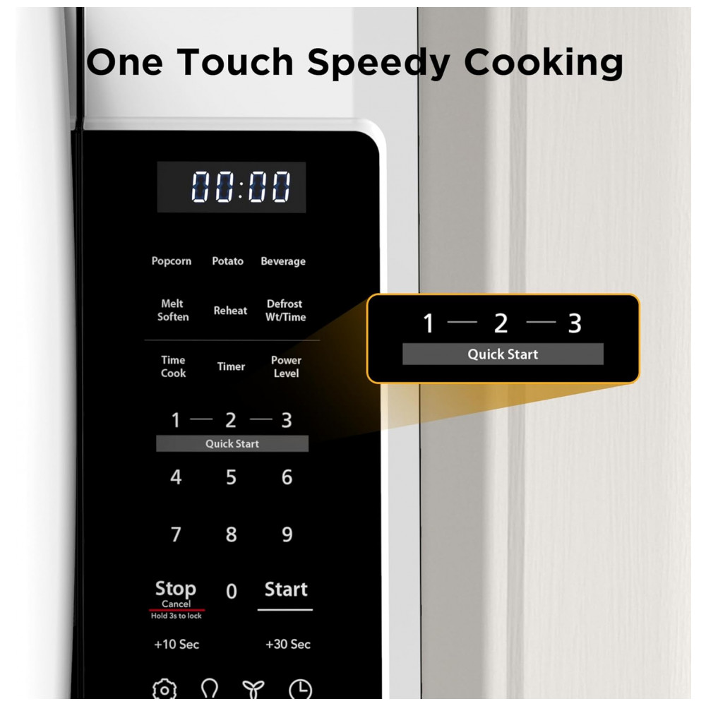 Forno Micro-ondas de Embutir BLACK+DECKER com Exaustor e Cozimento Automático com um Toque de 4814 litros Branco 1000 Watts - Imagem 3