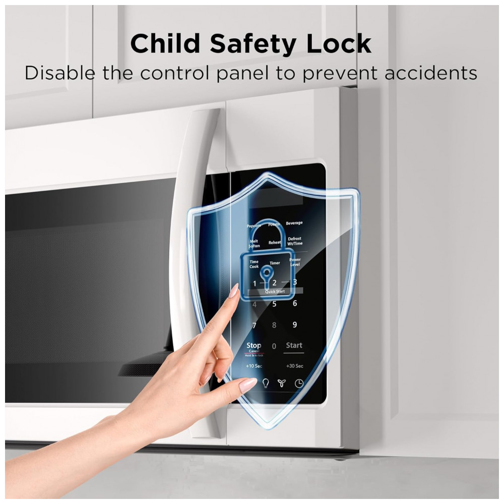 Forno Micro-ondas de Embutir BLACK+DECKER com Exaustor e Cozimento Automático com um Toque de 4814 litros Branco 1000 Watts - Imagem 6