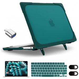 Capa Rígida Antichoque Verde-Azul para MacBook Air 15″ (2023–2025 Modelos A3241/A3114/A2941 M2/M3/M4) – MEEgoodo