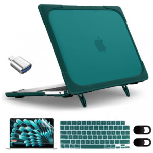 Capa Rígida Antichoque Verde-Azul para MacBook Air 15″ (2023–2025, Modelos A3241/A3114/A2941, M2/M3/M4) – MEEgoodo
