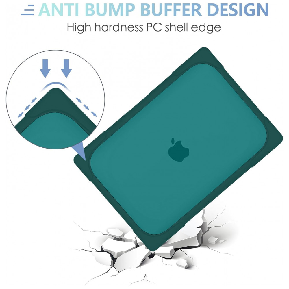 Capa Rígida Antichoque Verde-Azul para MacBook Air 15″ (2023–2025, Modelos A3241/A3114/A2941, M2/M3/M4) – MEEgoodo - Imagem 4