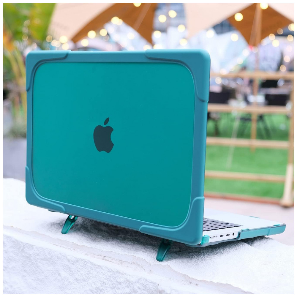 Capa Rígida Antichoque Verde-Azul para MacBook Air 15″ (2023–2025, Modelos A3241/A3114/A2941, M2/M3/M4) – MEEgoodo - Imagem 5