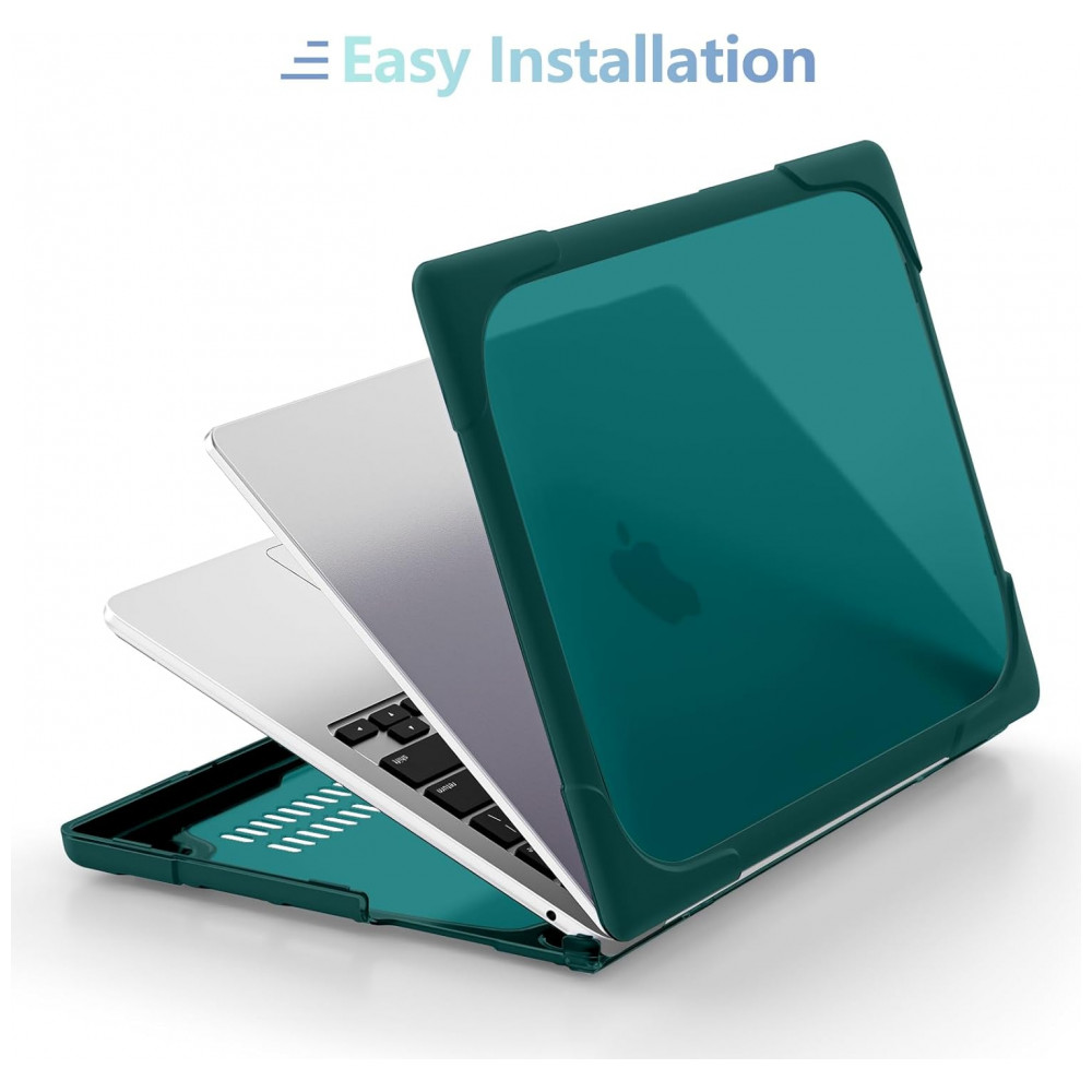Capa Rígida Antichoque Verde-Azul para MacBook Air 15″ (2023–2025, Modelos A3241/A3114/A2941, M2/M3/M4) – MEEgoodo - Imagem 8