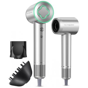 Secador de Cabelo com Motor Brushless de 150.000 RPM Tecnologia Íon Negativo para Secagem Rápida Baixo Ruído Controle Térmico Difusor e Bico Direc