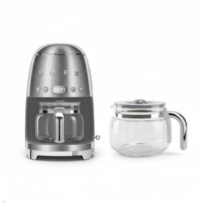Cafeteira Gotejamento Retro Smeg – 10 xícaras Programável com Jarra Extra Inox DCF02 DCF12 – 120V