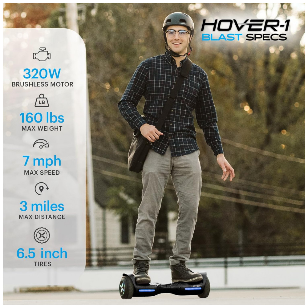 Hoverboard Hover-1 Blast Aqua com 6,5″, LED e Certificação UL2272 – Dual 160 W, até 11 km/h - Imagem 2