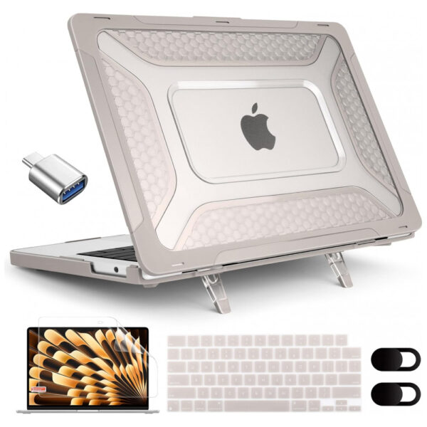 Capa Rígida Antichoque Rock Stone para MacBook Air 15″ (2023–2025, Modelos A3241/A3114/A2941, M2/M3/M4) – MEEgoodo