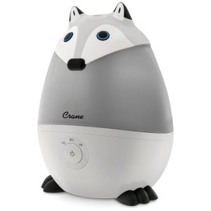 Umidificador Ultrassônico 18L com Tema de Raposa Configurações Ajustáveis e Desligamento Automático para Ambientes até 23m2 110V CRANE Cinza