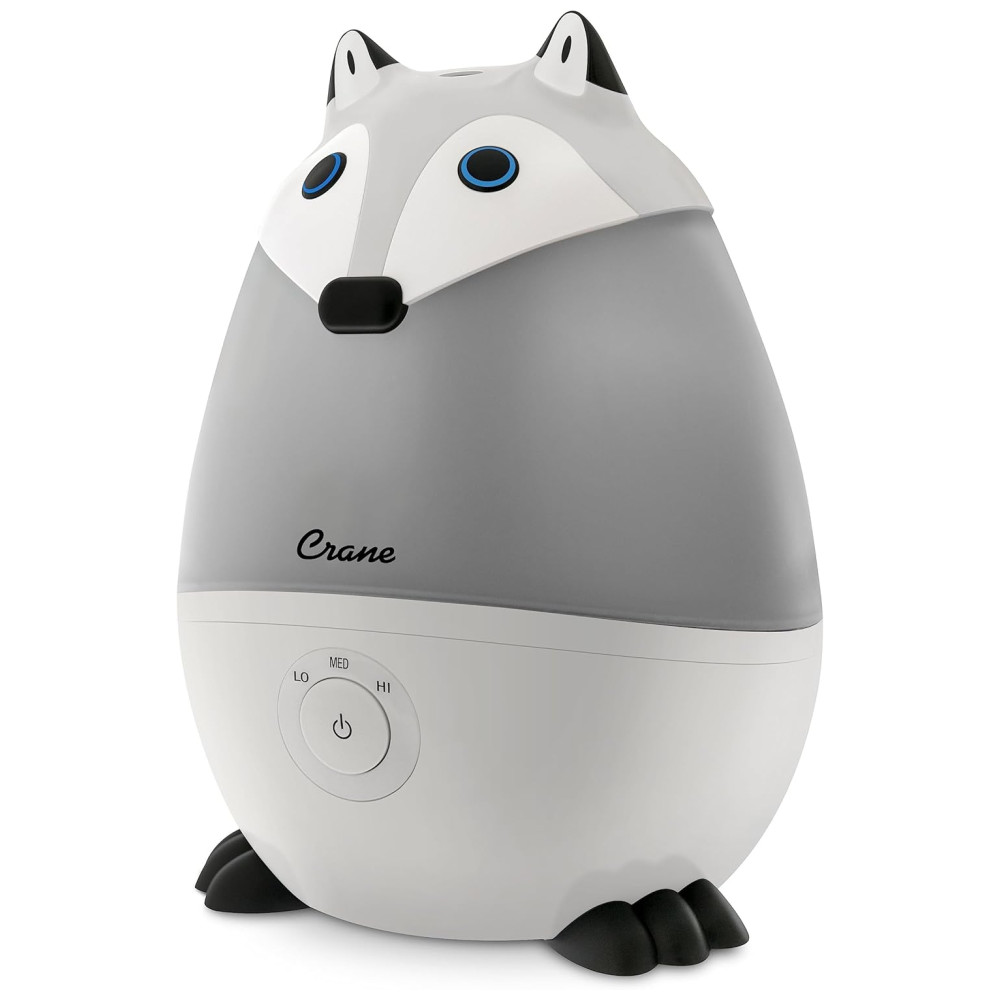 Umidificador Ultrassônico 18L com Tema de Raposa Configurações Ajustáveis e Desligamento Automático para Ambientes até 23m2 110V CRANE Cinza