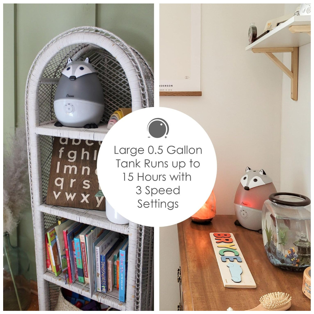 Umidificador Ultrassônico 18L com Tema de Raposa Configurações Ajustáveis e Desligamento Automático para Ambientes até 23m2 110V CRANE Cinza - Imagem 4