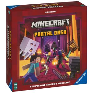 Ravensburger Minecraft Portal Dash - Jogo de Tabuleiro Emocionante para Toda Família - Aventura no Mundo de Minecraft - Presente Perfeito!