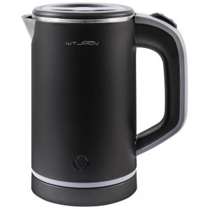 Chaleira Elétrica 08L com Desligamento Automático Aço Inoxidável 110V 600W WTJMOV Preto