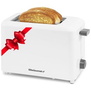 Torradeira Elétrica 2 Fatias com 7 Níveis de Tostagem e Bandeja de Migalhas Removível 110V 1300W Elite Gourmet ECT1027 Branca