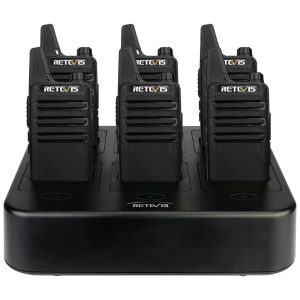 Rádio Comunicador Walkie Talkie Retevis RT22 Recarregável Rádio de Mão Livre Rádio Bidirecional (6 Unidades) com Carregador Multicarregamento