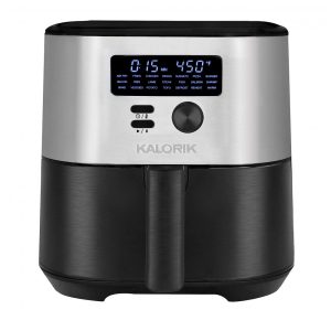 Fritadeira Elétrica Air Fryer 7L com Display LED 21 Predefinições e Livro de Receitas 1750W Kalorik FT50930OW Prata e Preto