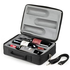Bolsa para Transportar 3 Garrafas de Vinho com Tecnologia Anti-Quebra. Garrafas de Vinho são INQUEBRÁVEIS ao Cair de Até 183 Metros. OenoTourer
