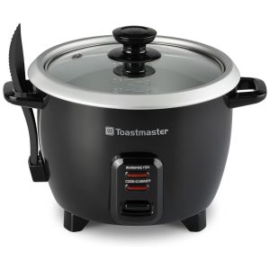 Panela de Arroz Elétrica 24L com Tampa de Vidro e Copo Medidor 400W 110V Toastmaster TM101RCCN Preta