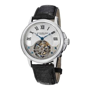 Relógio Masculino Stuhrling Aureate Tourbillon 541 Quartzo 42mm Prata e Branco
