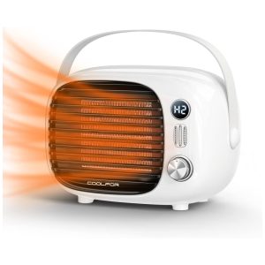 Aquecedor Elétrico Portátil de Cerâmica com Controle de Temperatura e Silencioso 800W 110V Coolfor Branco