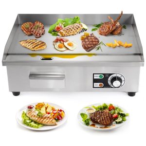 Chapa Grill Elétrico Profissional em Aço Inoxidável 3000W 110V Dyna Living