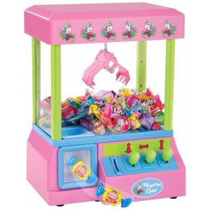 Bundaloo Claw Machine Arcade Game Unicorn Rosa com Som Mini Máquina de Garra para Doces e Brinquedos Ideal para Crianças