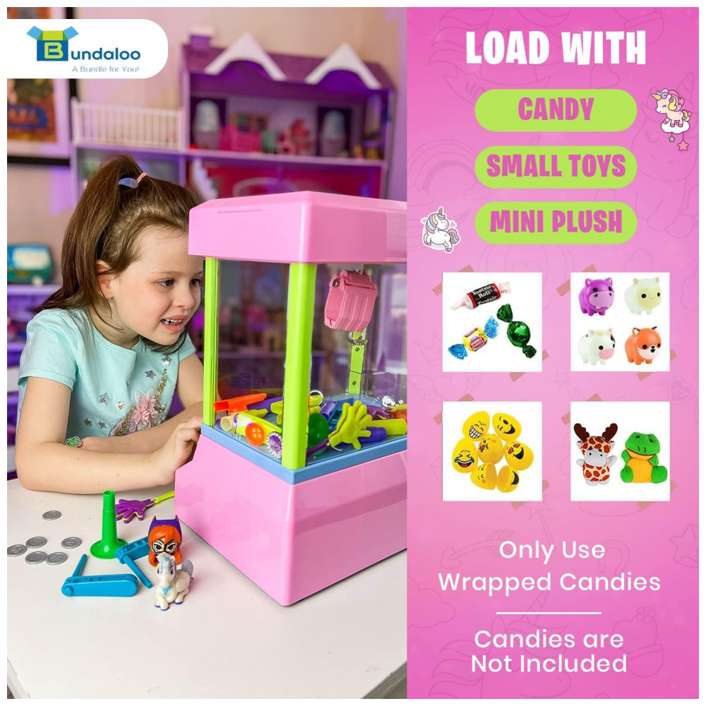 Bundaloo Claw Machine Arcade Game Unicorn Rosa com Som, Mini Máquina de Garra para Doces e Brinquedos, Ideal para Crianças - Imagem 4