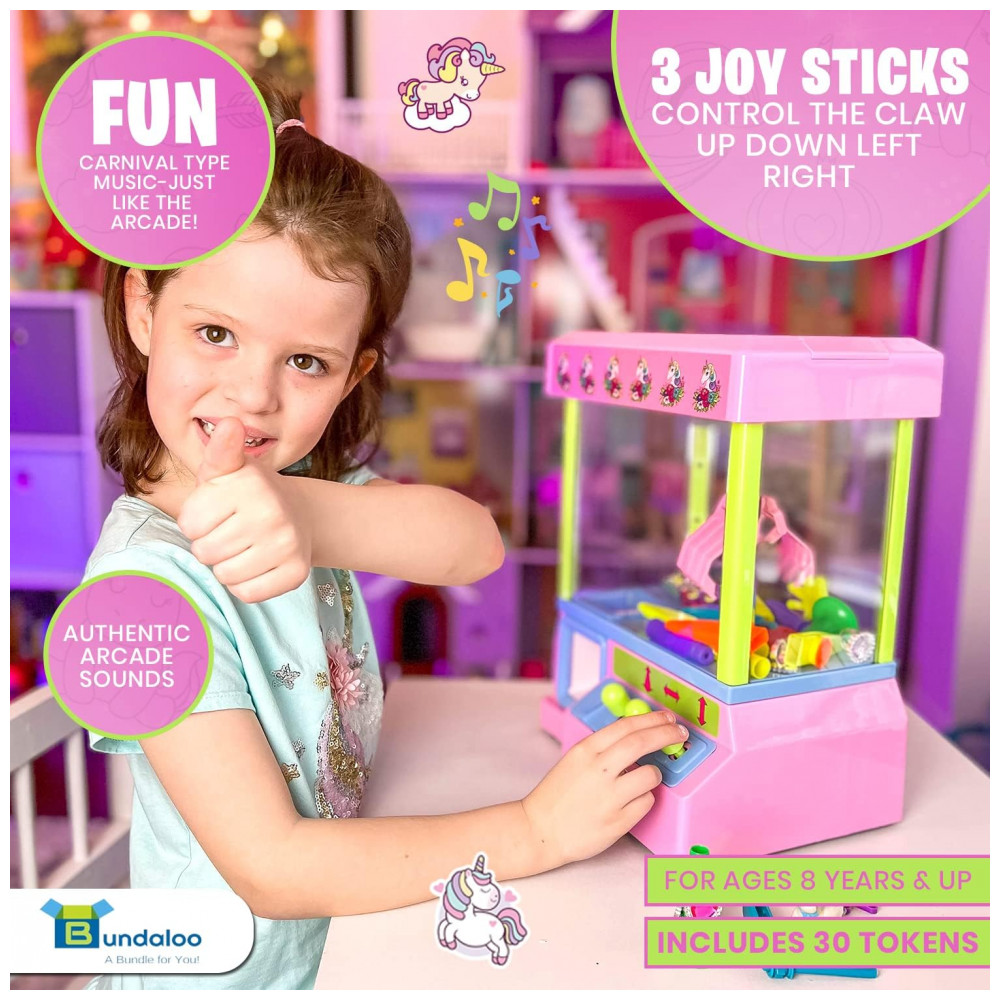 Bundaloo Claw Machine Arcade Game Unicorn Rosa com Som, Mini Máquina de Garra para Doces e Brinquedos, Ideal para Crianças - Imagem 6