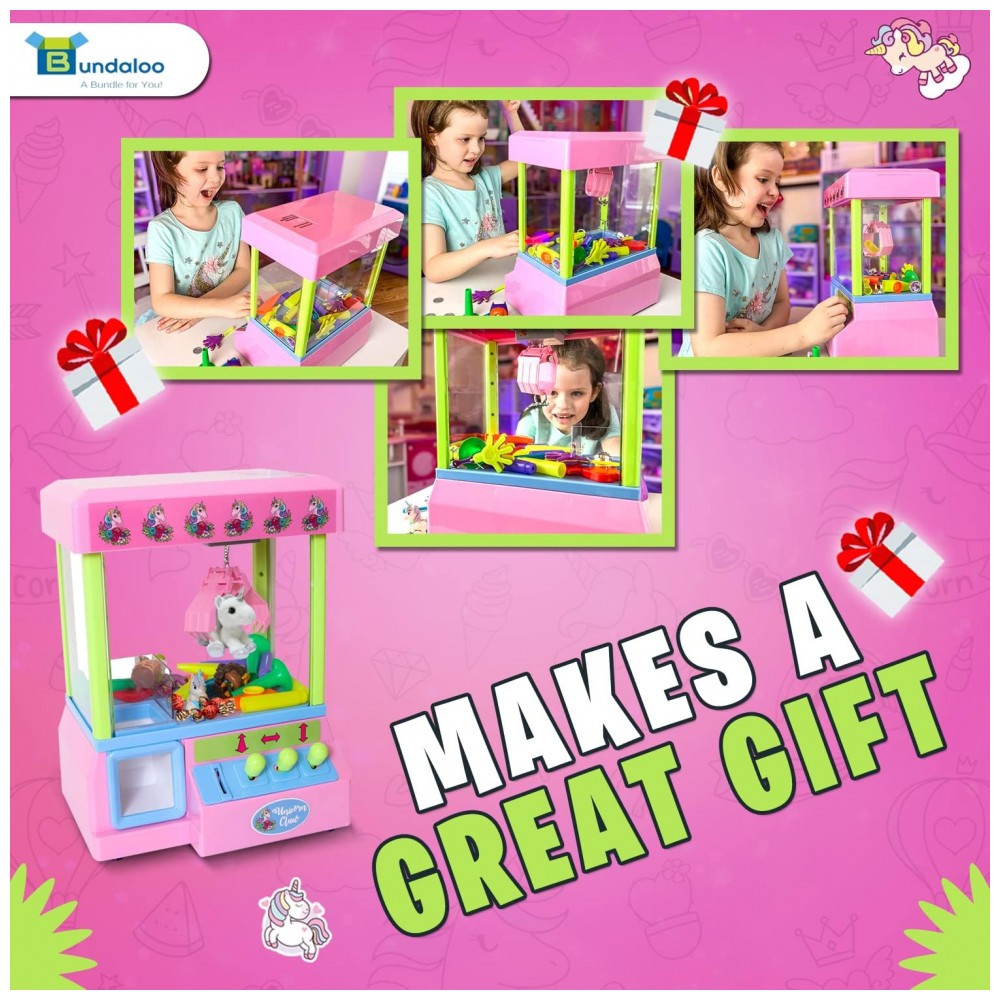 Bundaloo Claw Machine Arcade Game Unicorn Rosa com Som, Mini Máquina de Garra para Doces e Brinquedos, Ideal para Crianças - Imagem 8
