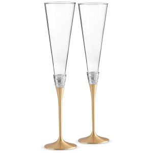 Conjunto de Taças Estilo Clássico com Capacidade de 160mL e Material de Vidro Wedgwood Prata e Dourado