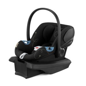 Cadeira de Bebe para Carro com Proteção Linear Contra Impactos Laterais Apoio de Cabeça Ajustável em 11 Posições e Base Safelock Cybex Aton G Preta